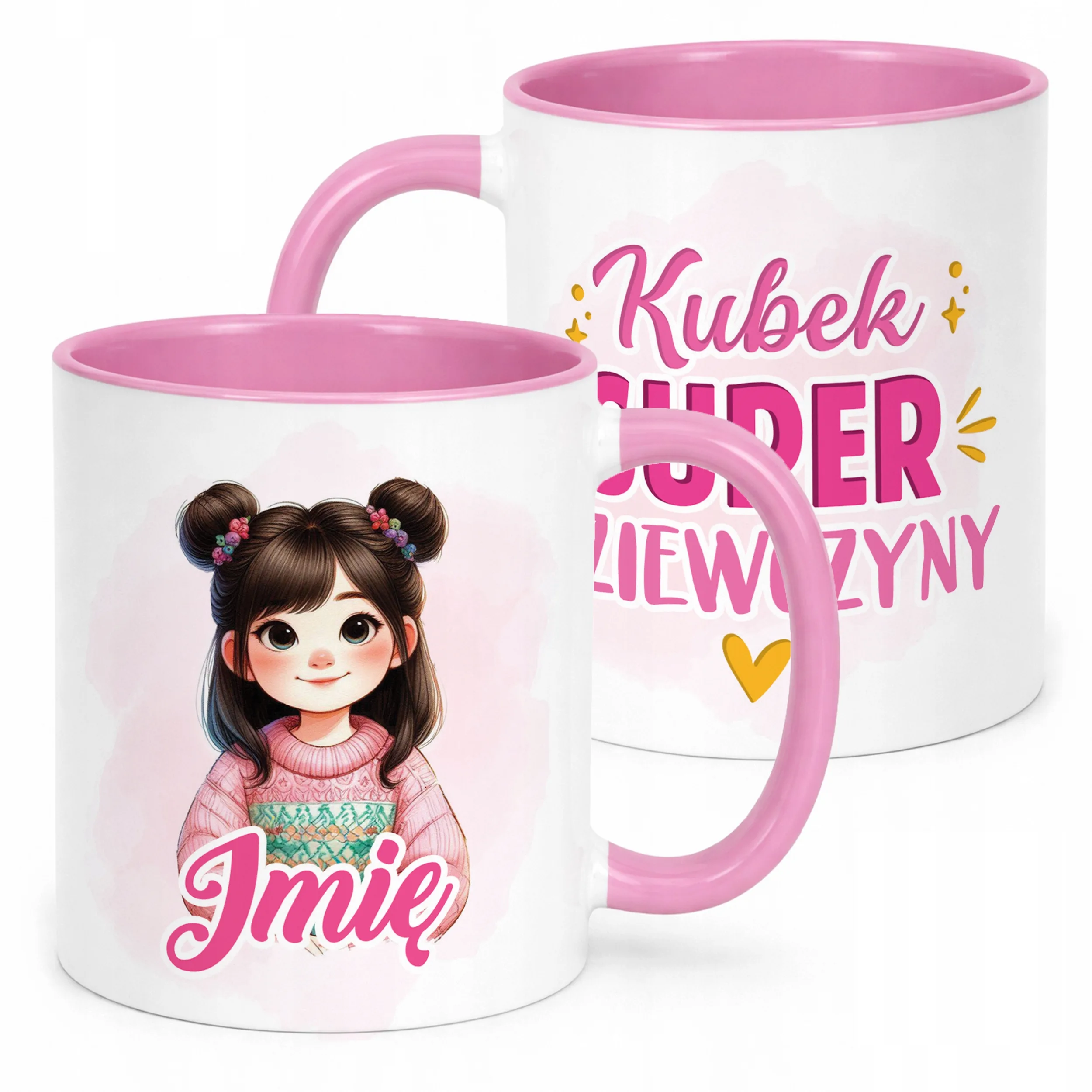 Kubek Różowy Personalizowany Dzień Kobiet Dla Dziewczynki Prezent