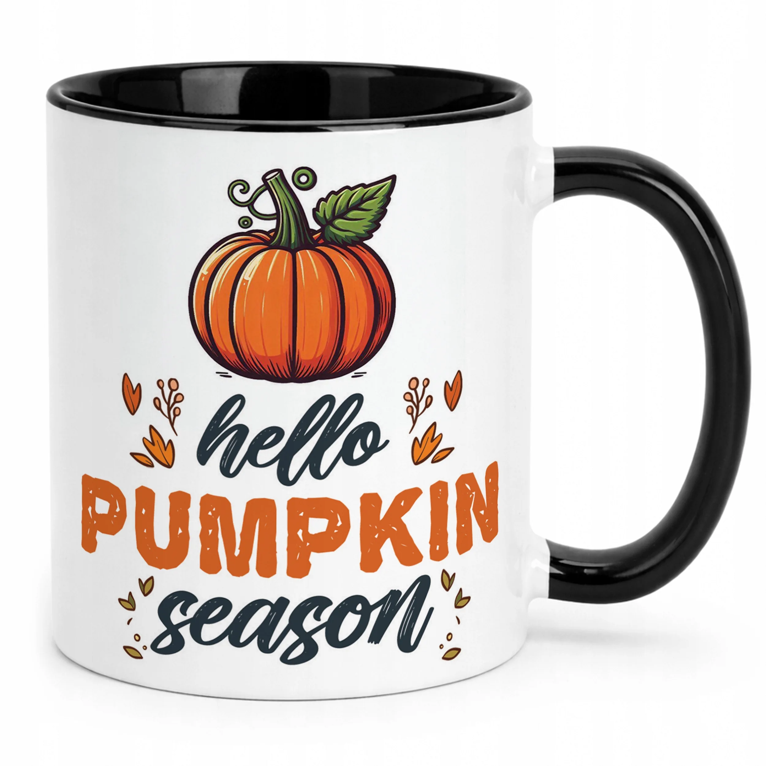 Kubek Czarny Jesienny Jesień Hello Pumpkin Dynia Prezent