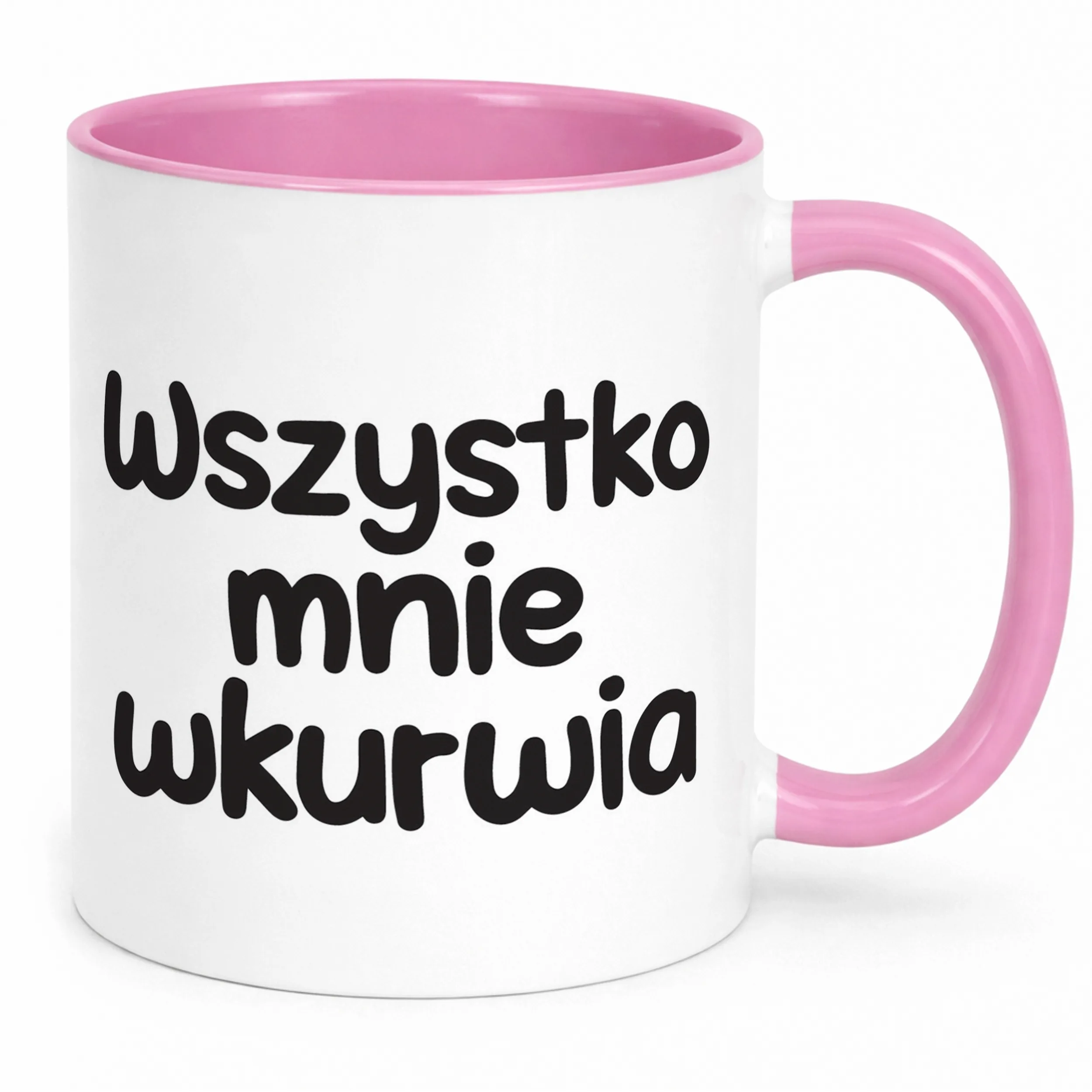 Kubek Różowy Wszystko Mnie Wku**ia Śmieszny Zabawny Prezent