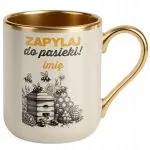 Kubek Premium Złoty Ecru Personalizowany Dla Pszczelarza