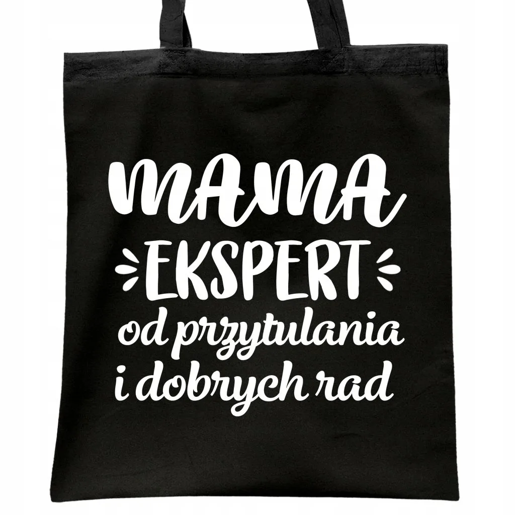 Torba bawełniana czarna na zakupy Dzień Matki Dla Mamy Prezent
