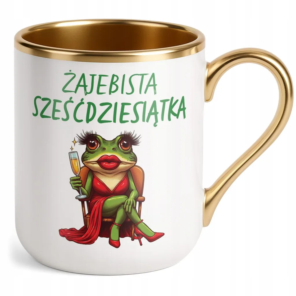 Kubek Premium Złoty Żajebista 60 Dla Kobiety Na Urodziny Prezent