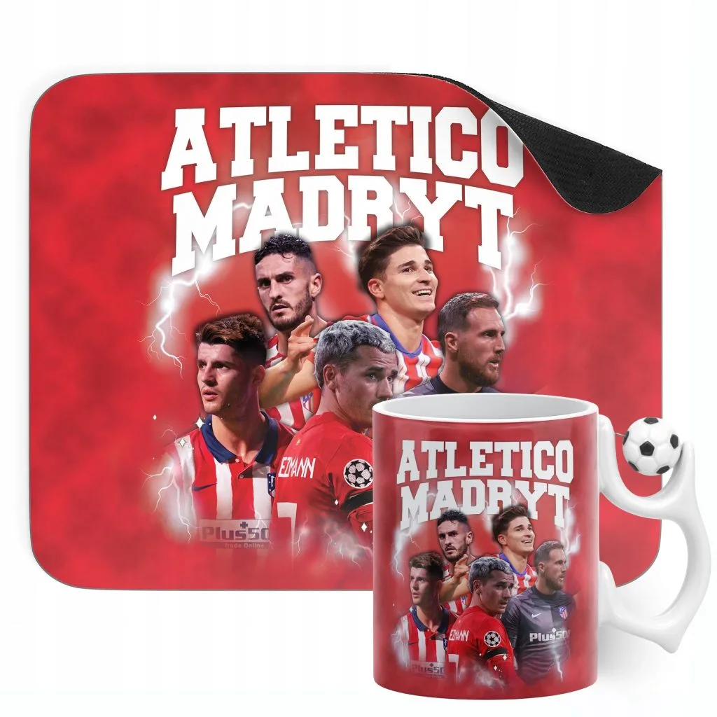 Zestaw Kubek Piłkarski + Podkładka pod mysz Atlético Madryt