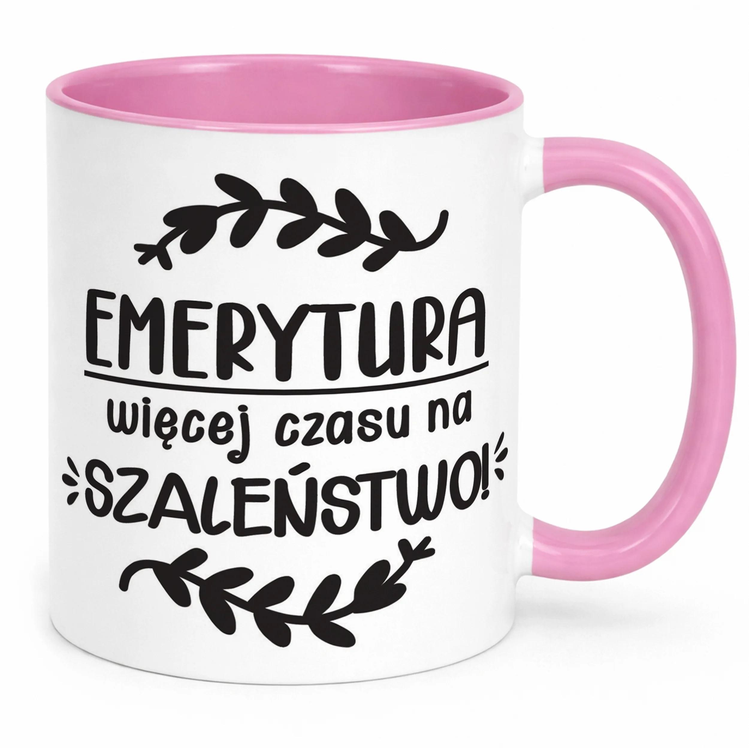 Kubek Różowy z okazji Emerytury Dla Emeryta Emerytki Prezent Upominek