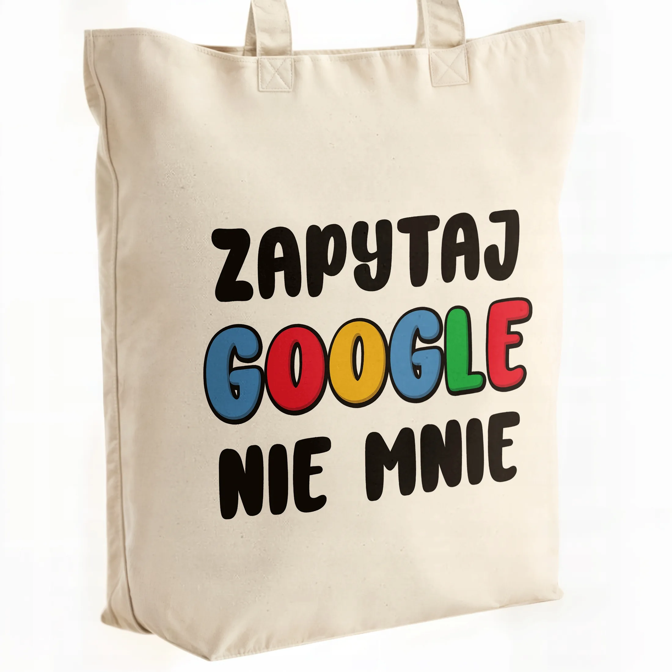 Torba bawełniana premium Zapytaj Google Nie Mnie Zabawny Prezent