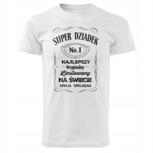 Koszulka Męski T-shirt Na Dzień Dziadka Prezent Super Dziadek