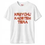 Koszulka biała męska Krzychu Kadetem Tera Memy
