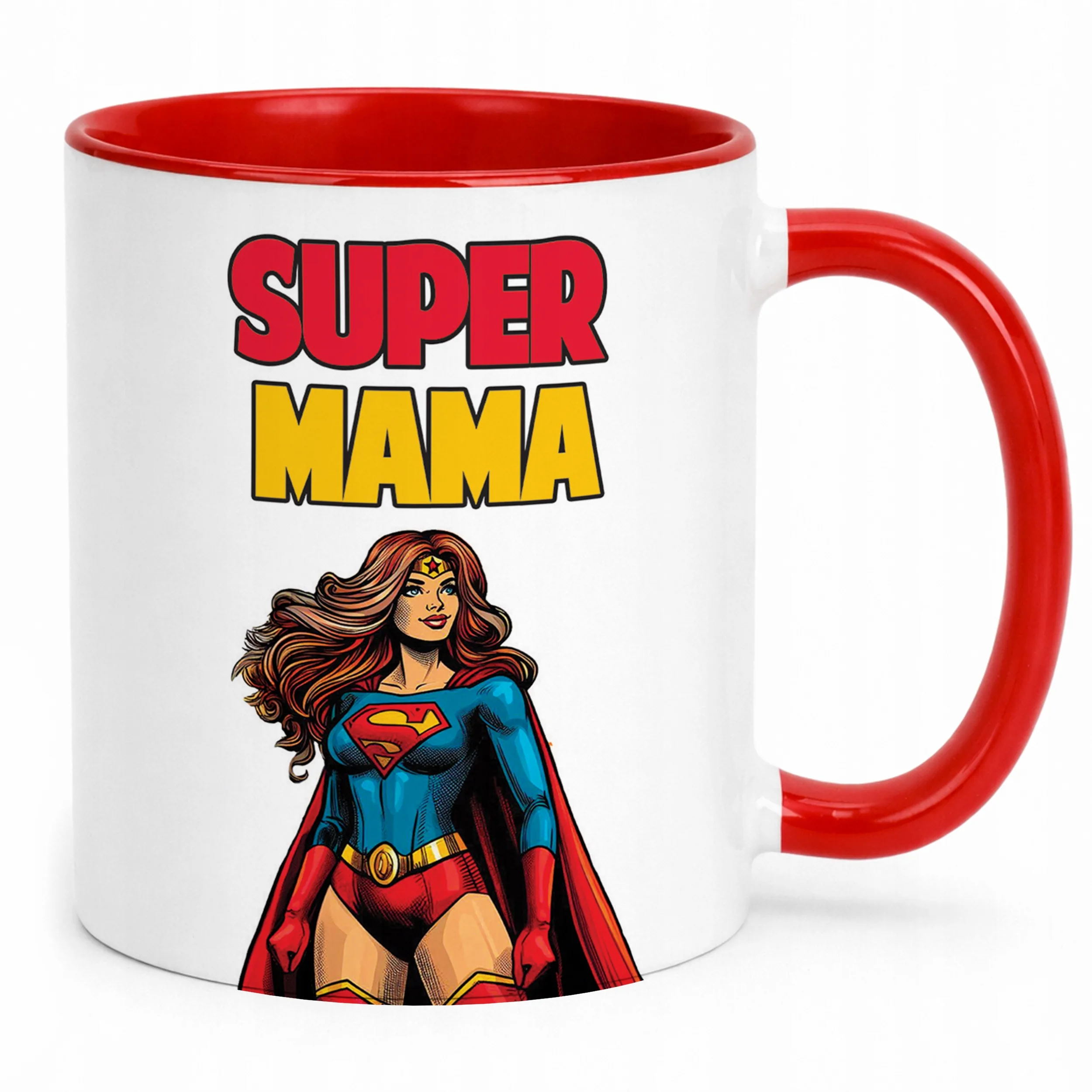 Kubek Czerwony Dzień Matki Dla Mamy Prezent Super Mama