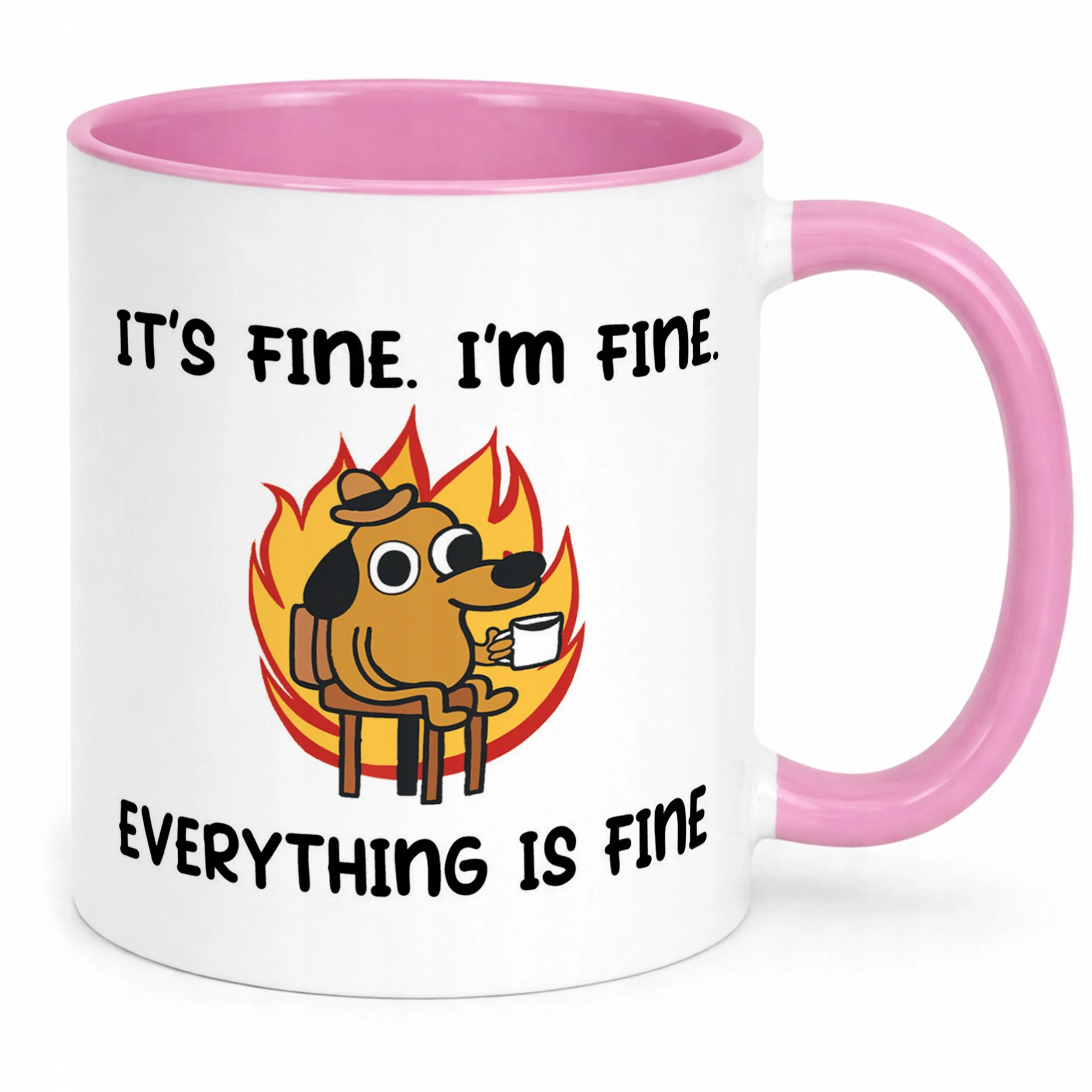 Kubek Różowy It’s Fine I’m Fine Śmieszny Zabawny Prezent