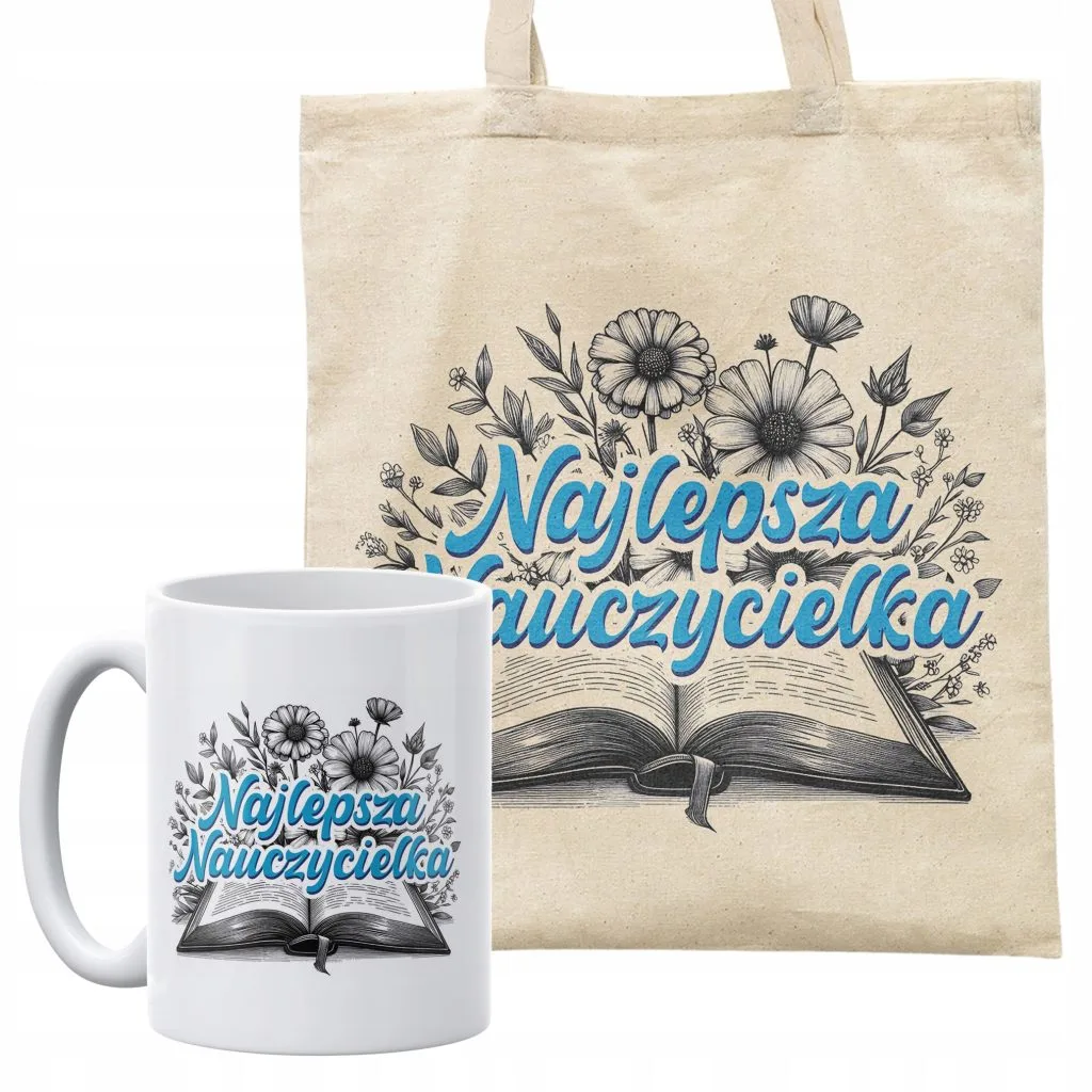 Zestaw kubek + torba Najlepsza Nauczycielka Dzień Nauczyciela Prezent