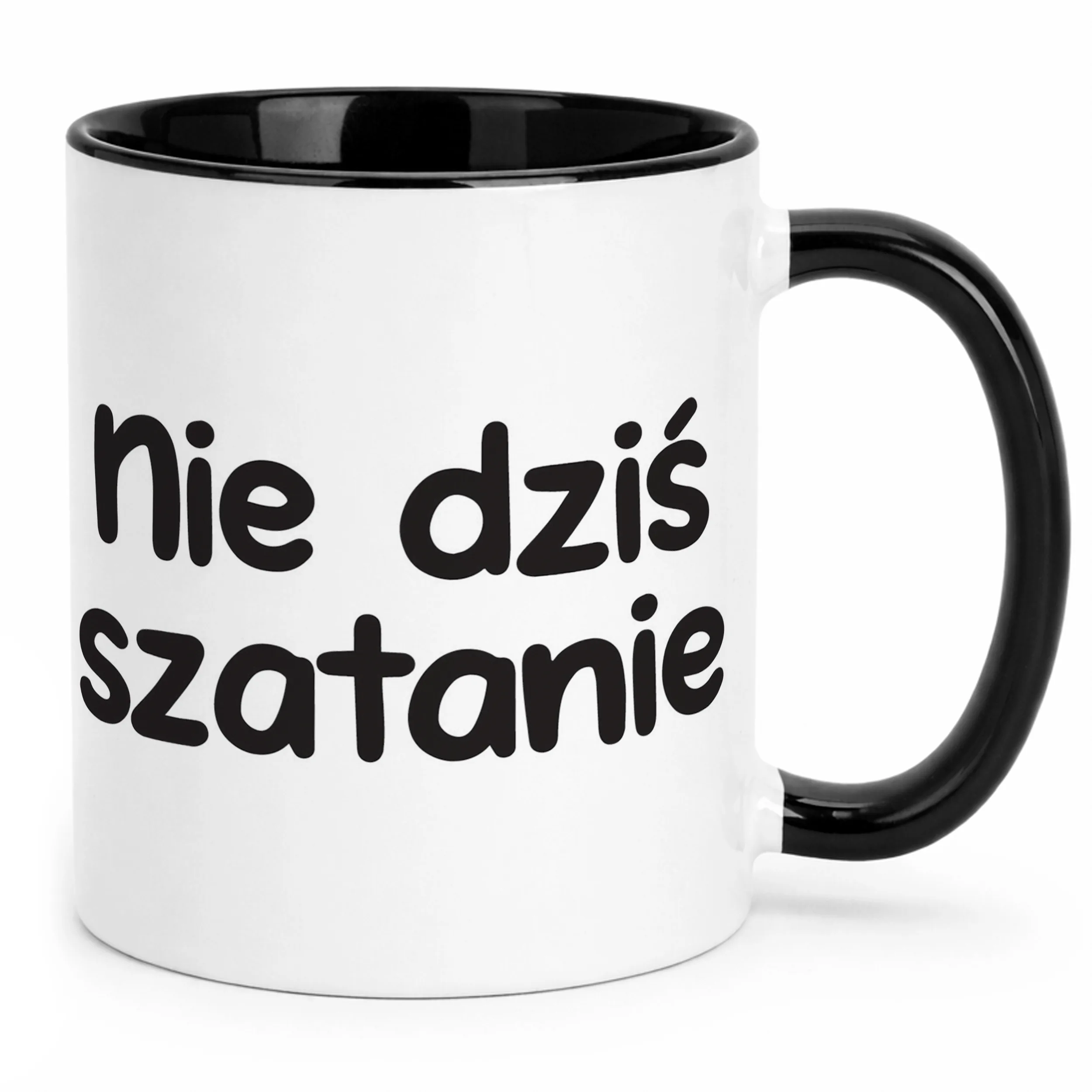 Kubek Czarny Nie Dziś Szatanie Śmieszny Zabawny Prezent