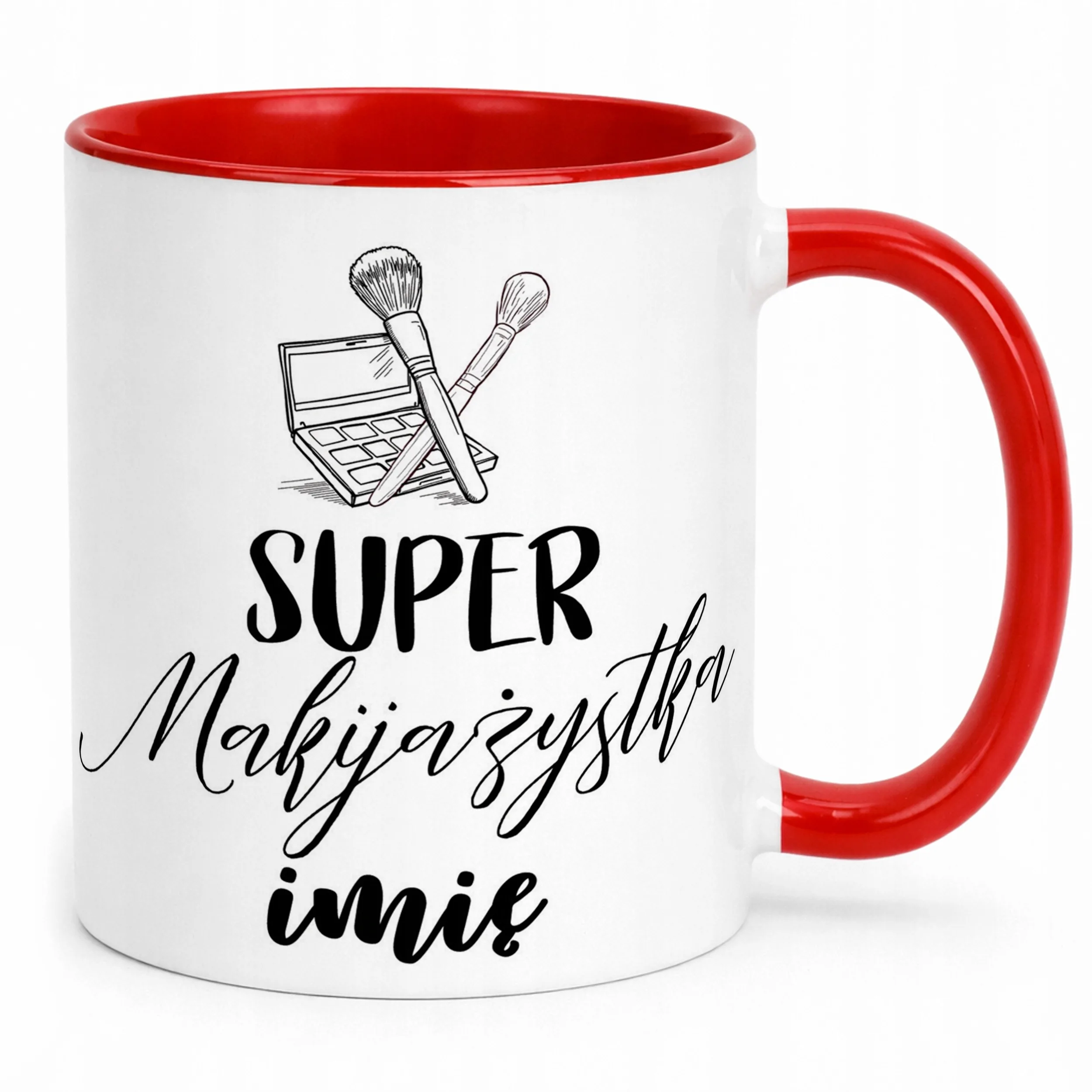 Kubek Czerwony Personalizowany Super Makijażystka Prezent