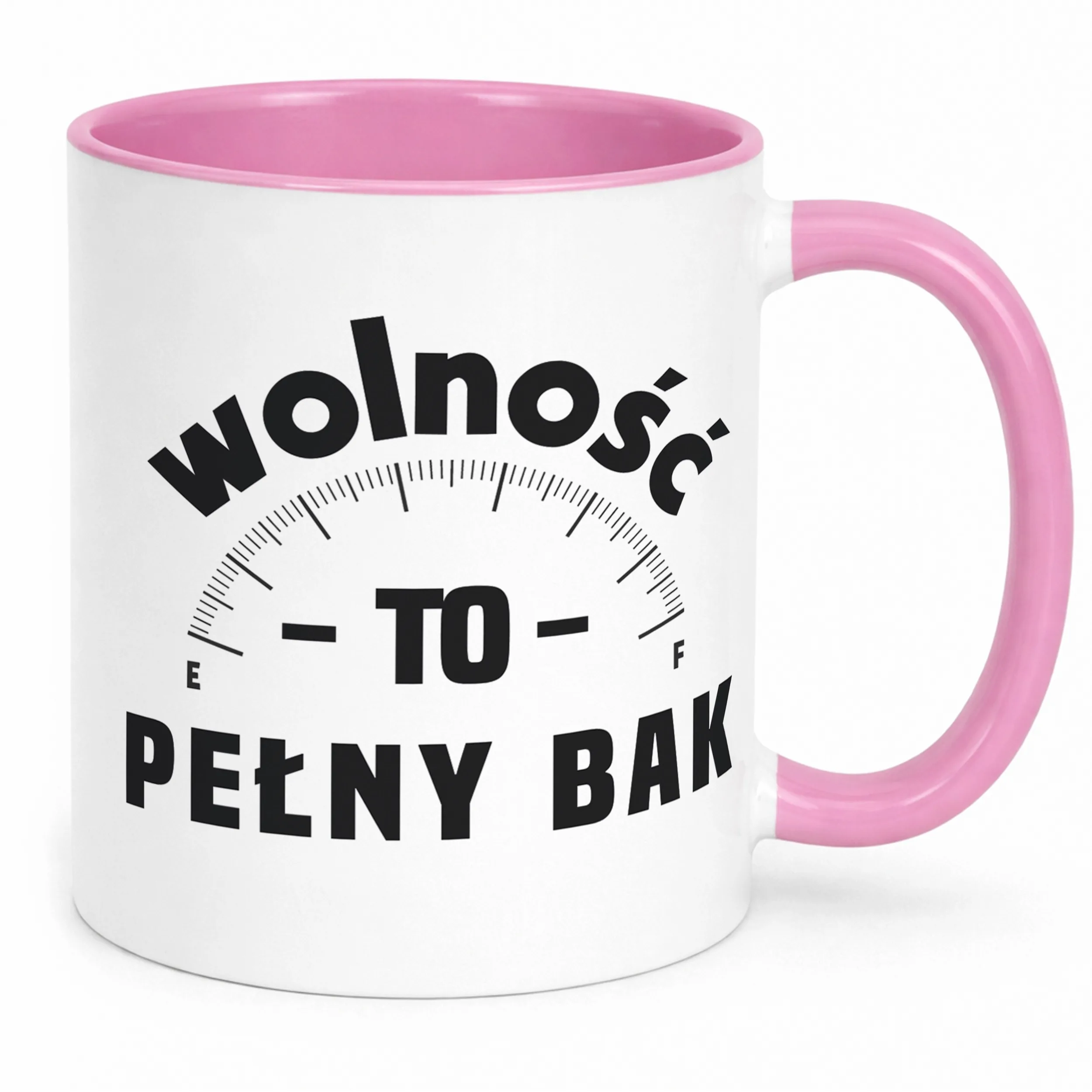 Kubek Różowy Wolność To Pełny Bak Dla Fanów Motoryzacji Prezent