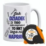 Zestaw Kubek + Miarka zwijana 5m Dzień Dziadka Jak Dziadek Tego Nie Naprawi
