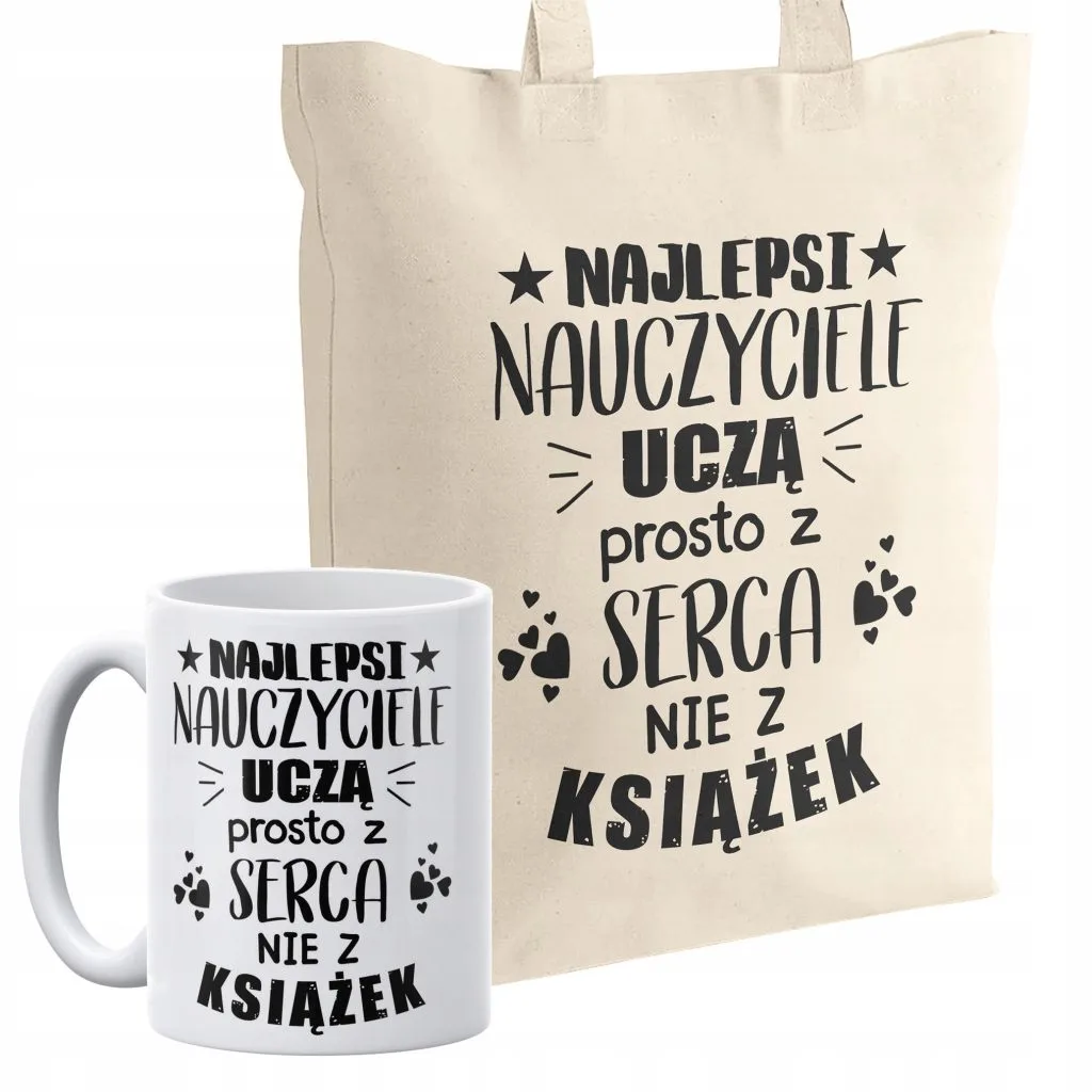 Zestaw kubek + torba z dnem Dla Nauczycielki Dzień Nauczyciela Prezent