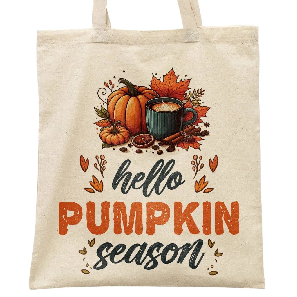 Torba bawełniana na zakupy Jesień Hello Pumpkin Dynia Prezent