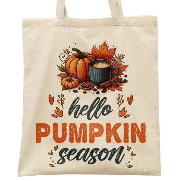 Torba bawełniana na zakupy Jesień Hello Pumpkin Dynia Prezent