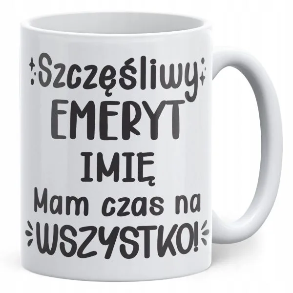 Kubek ceramiczny Personalizowany z okazji Emerytury Dla Emeryta Prezent