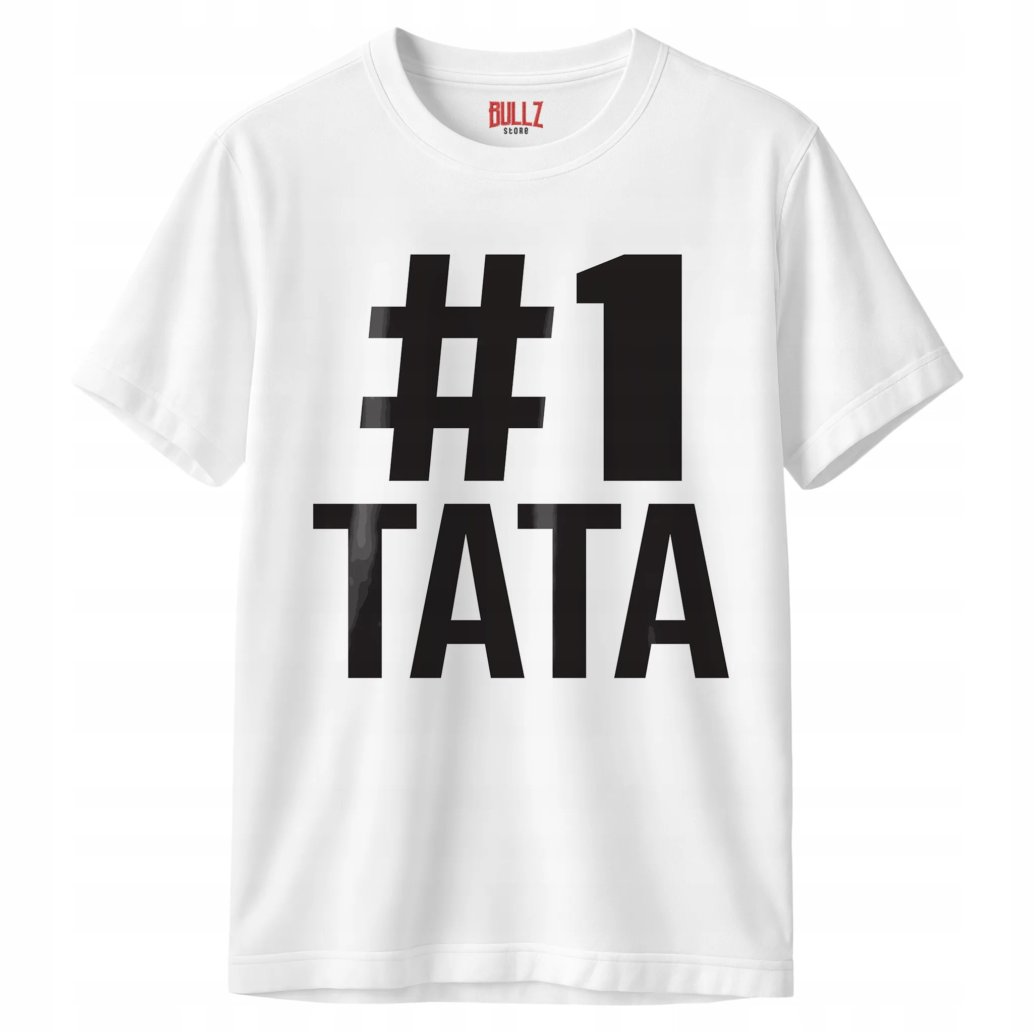 Koszulka biała męska Dzień Ojca #1 Tata Zabawny Prezent