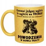 Złoty kubek brokatowy Na Pożegnanie Odejście z Pracy Zabawny Prezent