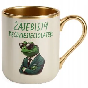 Kubki premium ecru ze złotym rantem