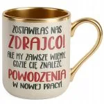 Kubek Premium Złoty Ecru Pożeganie Odejście z Pracy Dla Koleżanki Prezent