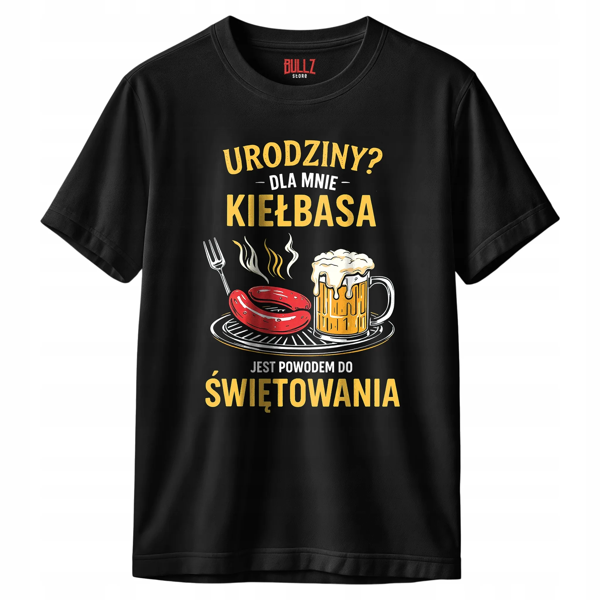 Koszulka czarna męska Kiełbasa Jest Powodem Do Świętowania