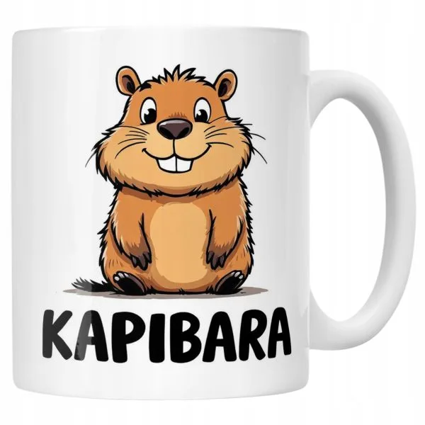 Kubek ceramiczny Kapibara Capybara Zwierzak Słodki Dla Dzieci Prezent