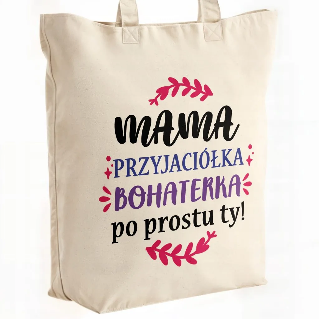 Torba bawełniana premium na zakupy Dzień Matki Prezent Bohaterka Mama