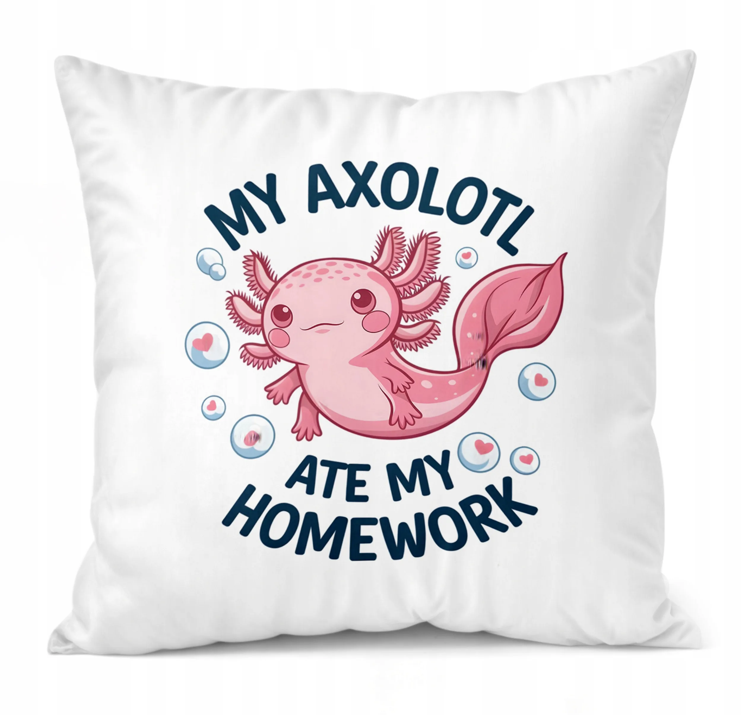 Jasiek biały 40×40 cm uroczy Aksolotl Axolotl Różowy Zwierzak Viral Trend