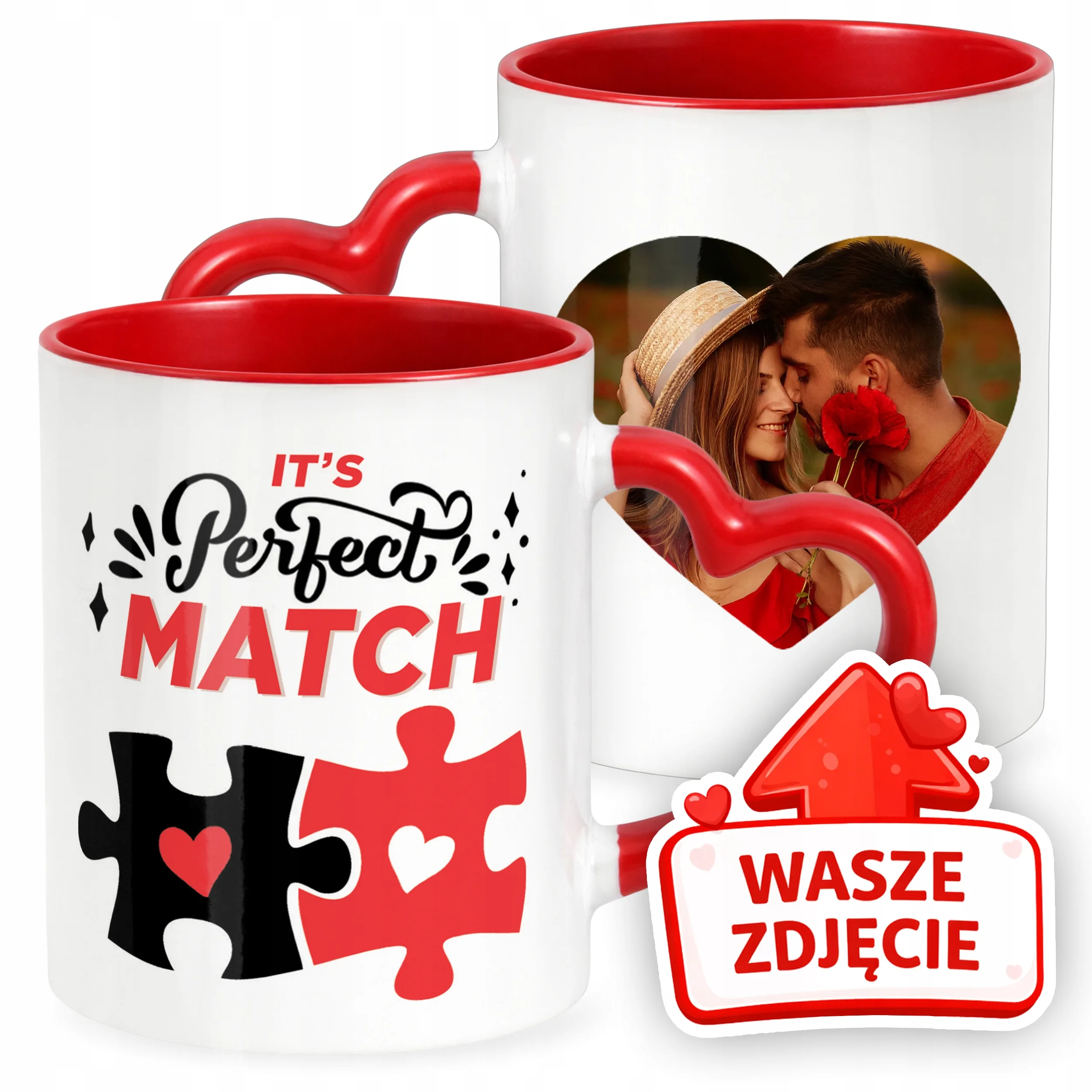 Kubek Walentynkowy Z Własnym Zdjęciem Serce Walentynki Prezent Upominek