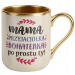 Kubek Premium Złoty Ecru Dzień Matki Dla Mamy Prezent Mama Przyjaciółka