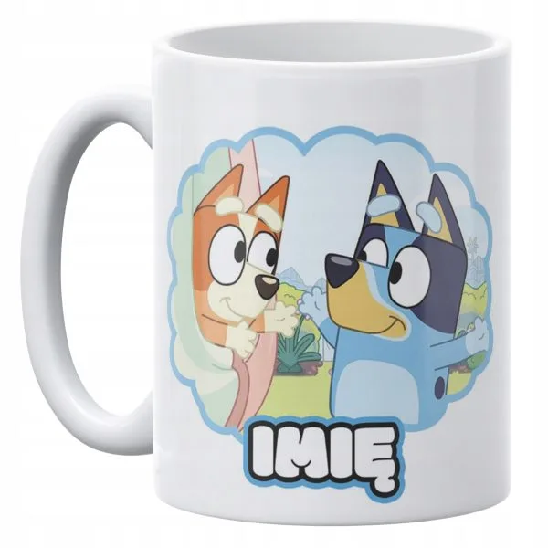 Kubek ceramiczny Bluey Personalizowany z Imieniem Prezent Dla Dziecka