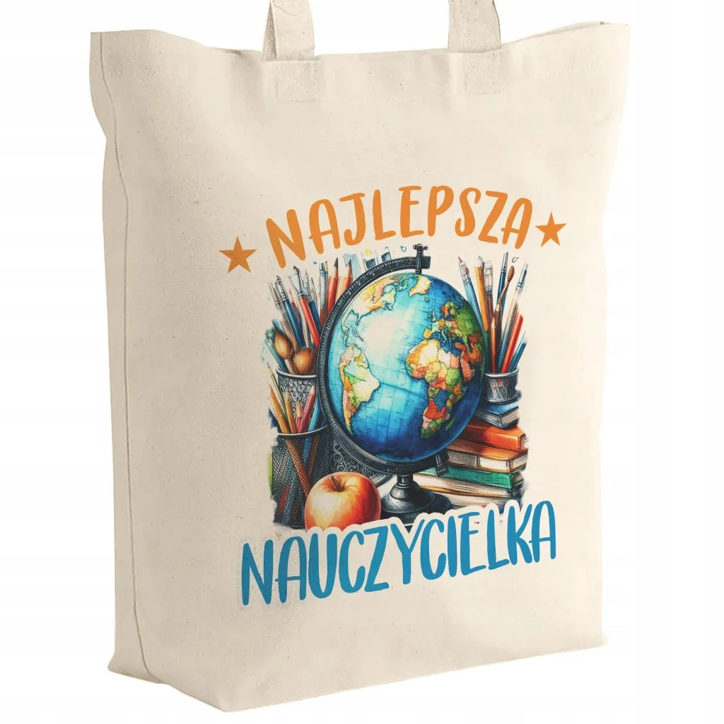 Torba bawełniana z dnem Dzień Nauczyciela Najlepsza Nauczycielka Prezent