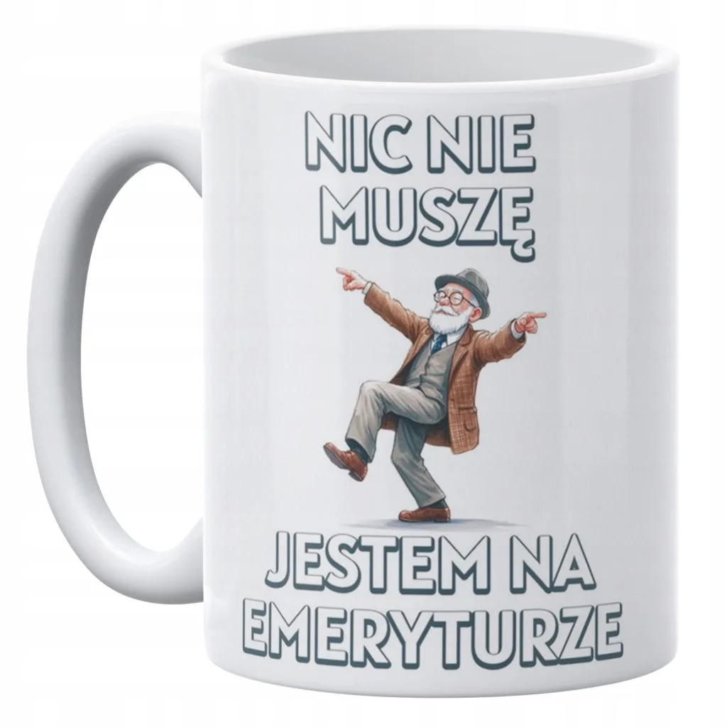 Kubek ceramiczny 330 ml Dla Emeryta Z Okazji Emerytury Prezent Zabawny