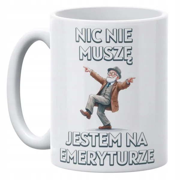 Kubek ceramiczny 330 ml Dla Emeryta Z Okazji Emerytury Prezent Zabawny
