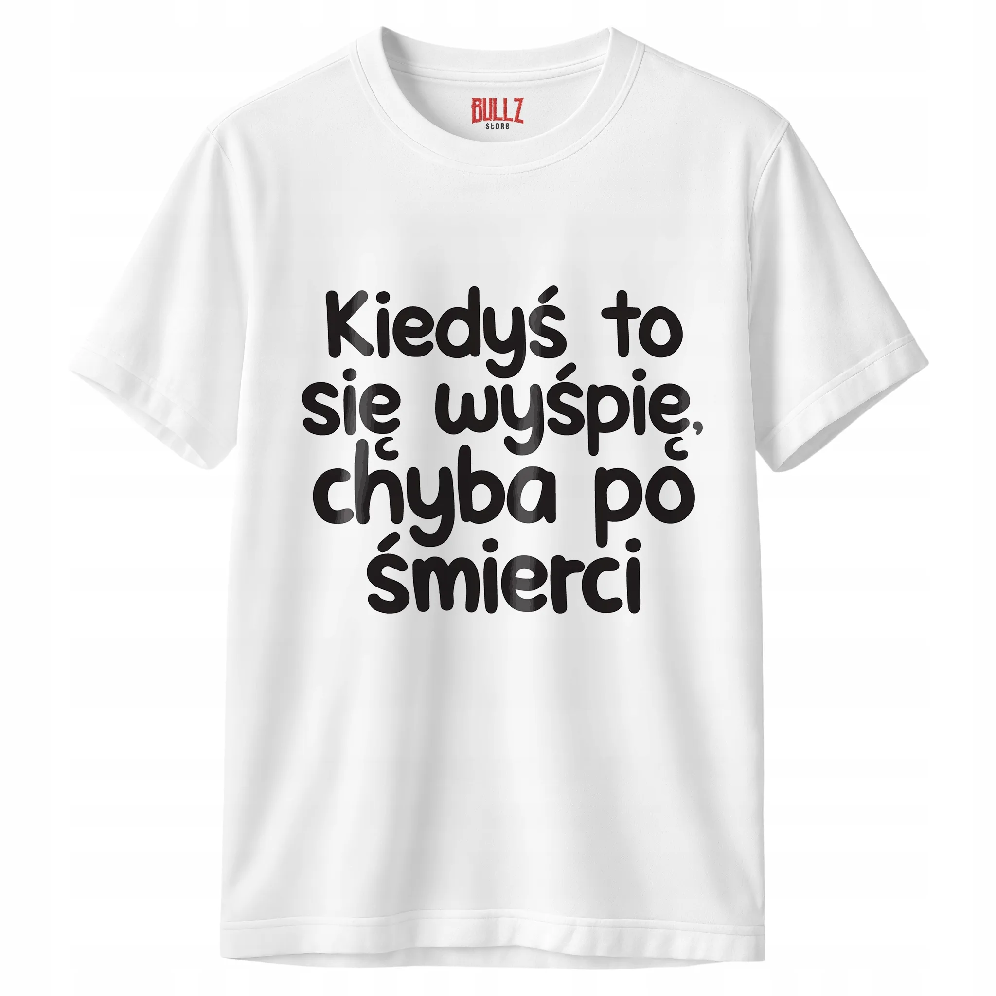 Koszulka biała męska Kiedyś To Się Wyśpię Zabawny Prezent