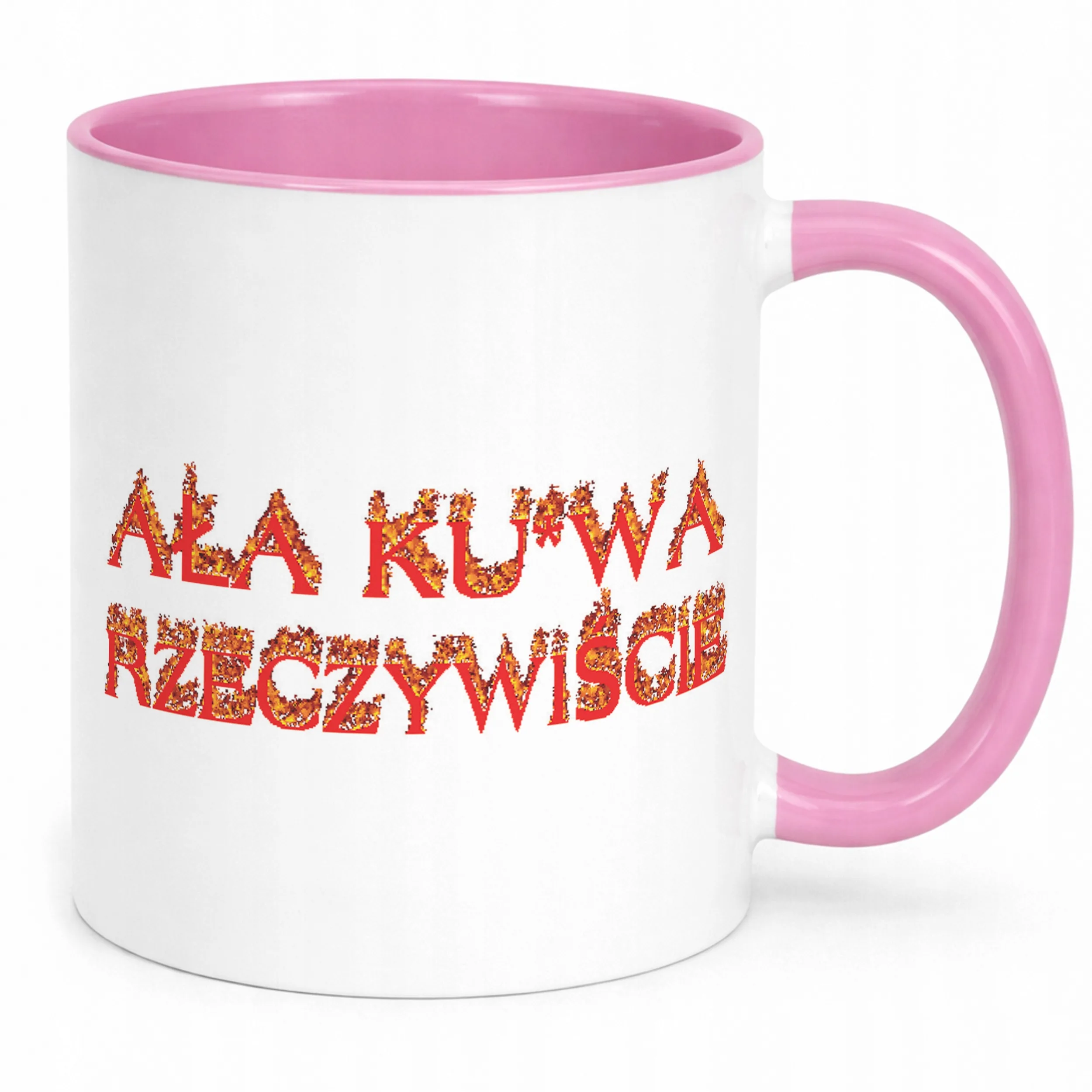 Kubek Różowy Ała Ku*wa Rzeczywiście Memy Zabawne Prezent