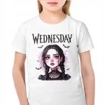 Koszulka biała dziecięca Nevermore Wednesday Dla Fanów Serialu