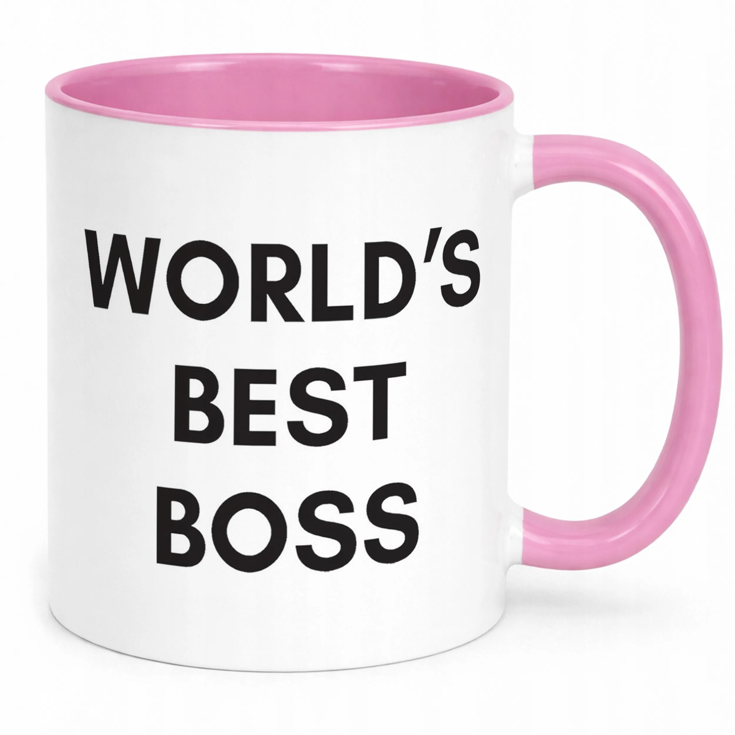 Kubek Różowy World's Best Boss Dla Szefa Prezent Upominek