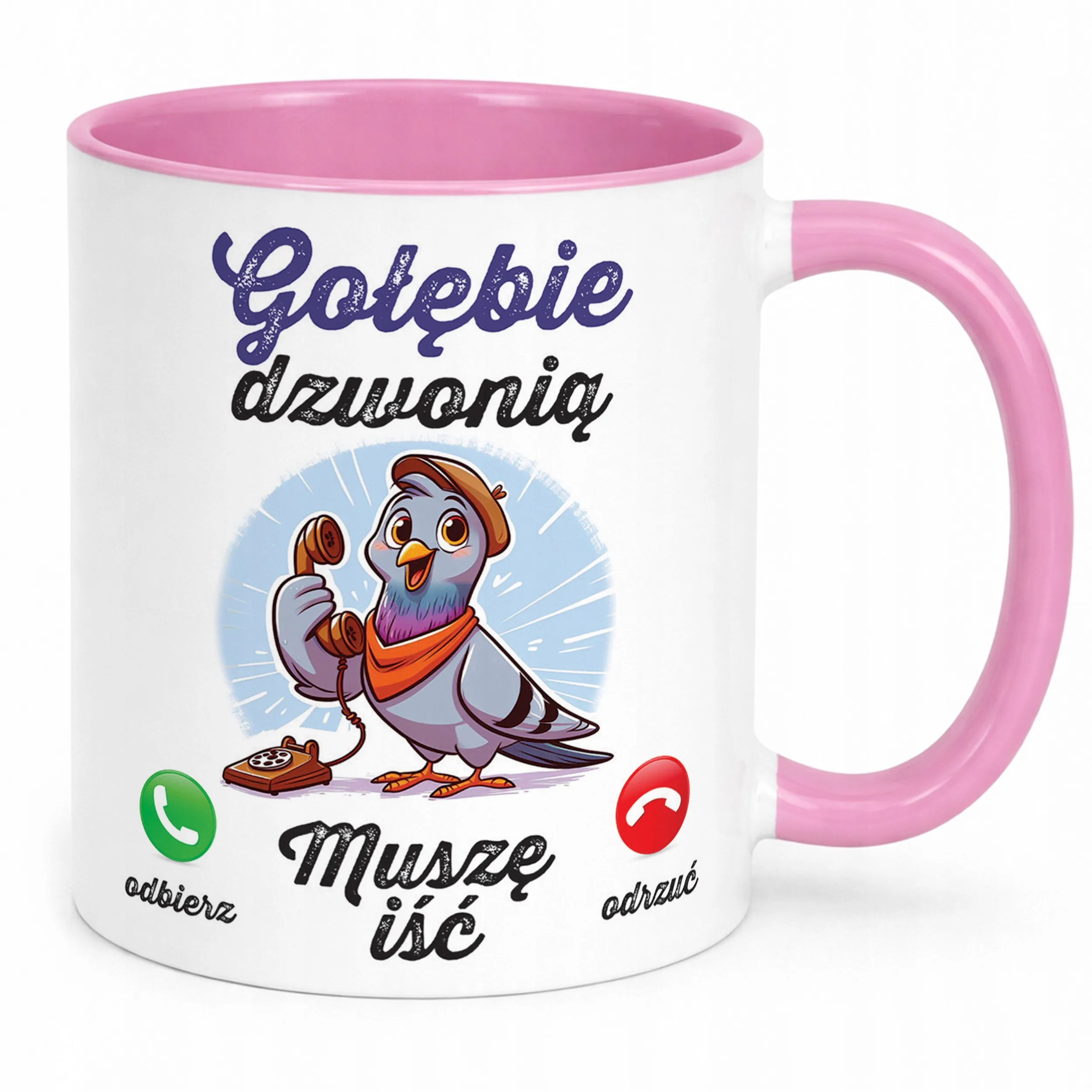 Kubek Różowy Dla Gołębiarzy Prezent Upominek Dla Hodowcy Gołębi