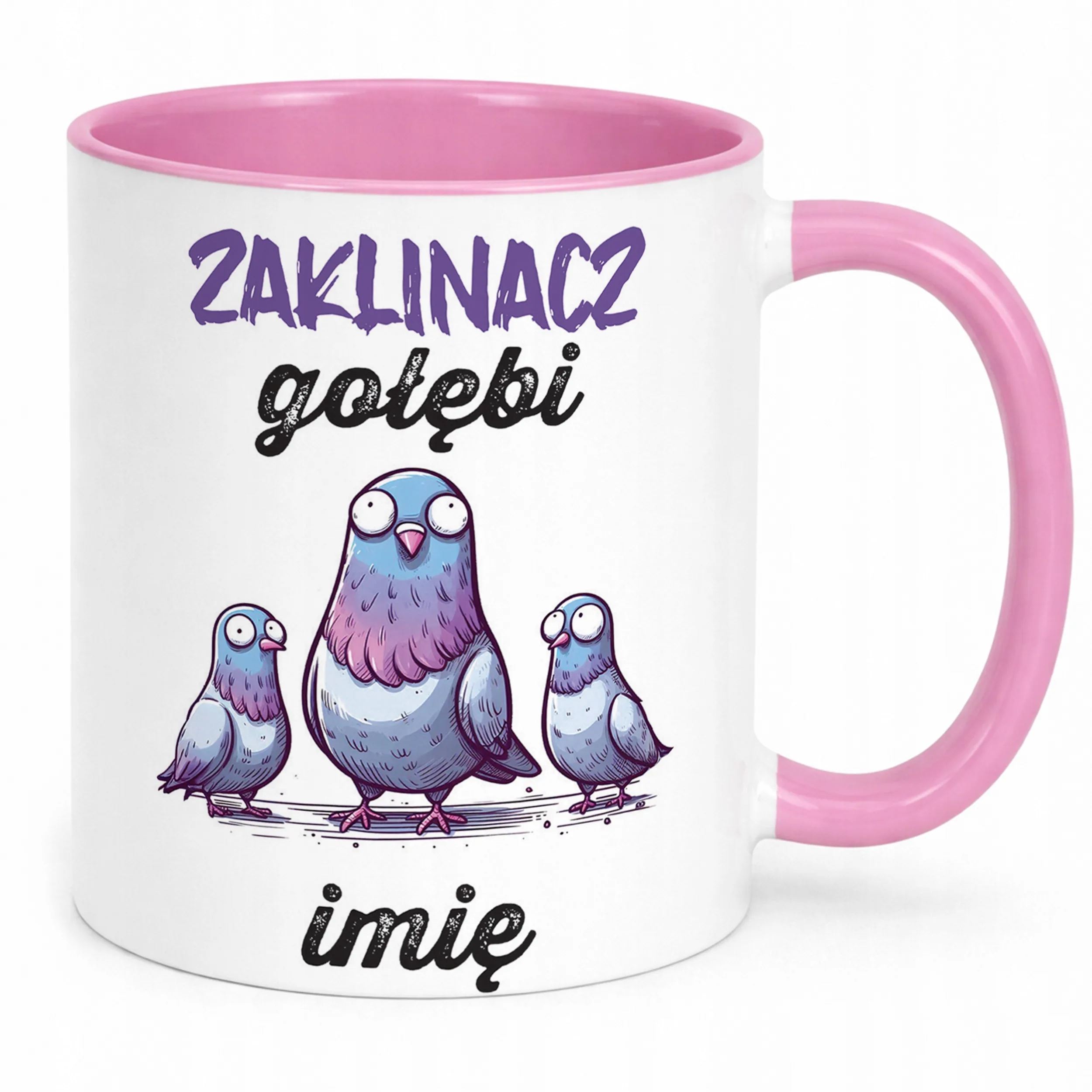 Kubek Różowy Personalizowany Dla Gołębiarza Prezent Dla Hodowcy Gołębi