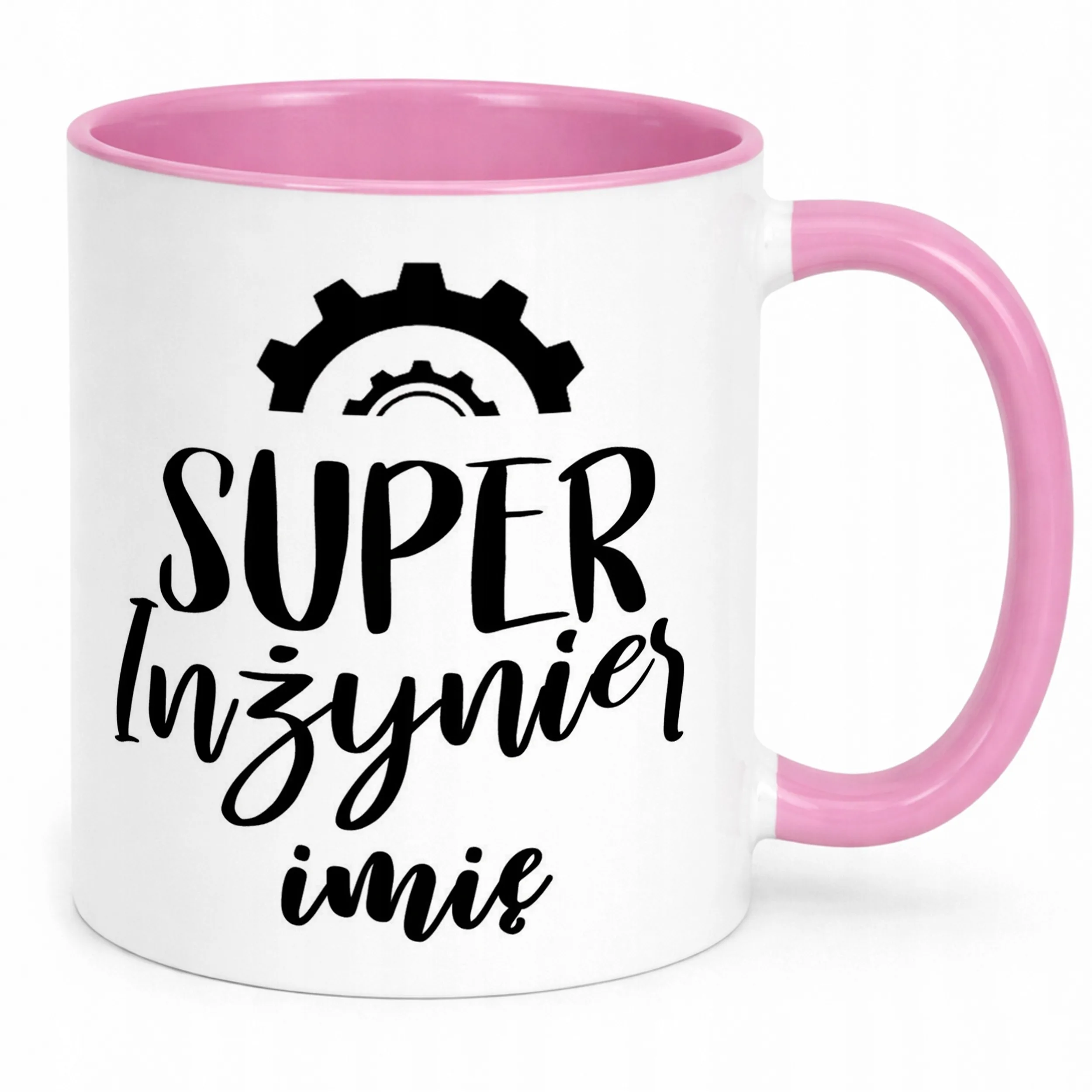 Kubek Różowy Personalizowany Super Inżynier Prezent Upominek