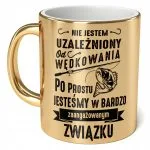 Kubek Złoty ceramiczny 330 ml Kubek dla Wędkarza Na Ryby Wędkowanie Prezent