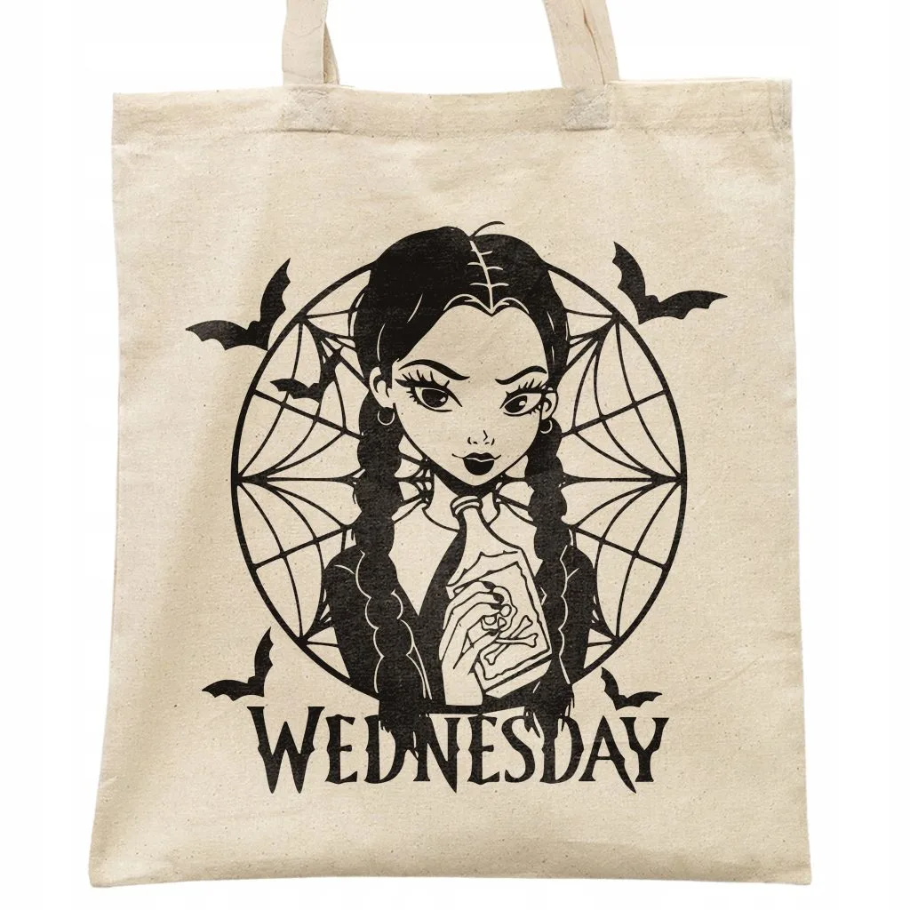 Torba bawełniana na zakupy Nevermore Wednesday Dla Fanów Serialu
