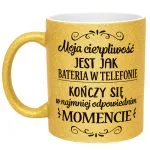 Złoty kubek brokatowy Dzień Kobiet Zabawny Prezent Upominek Dla Kobiety