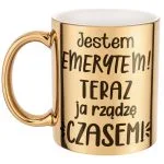 Złoty Kubek ceramiczny z okazji Emerytury Dla Emeryta Prezent Upominek