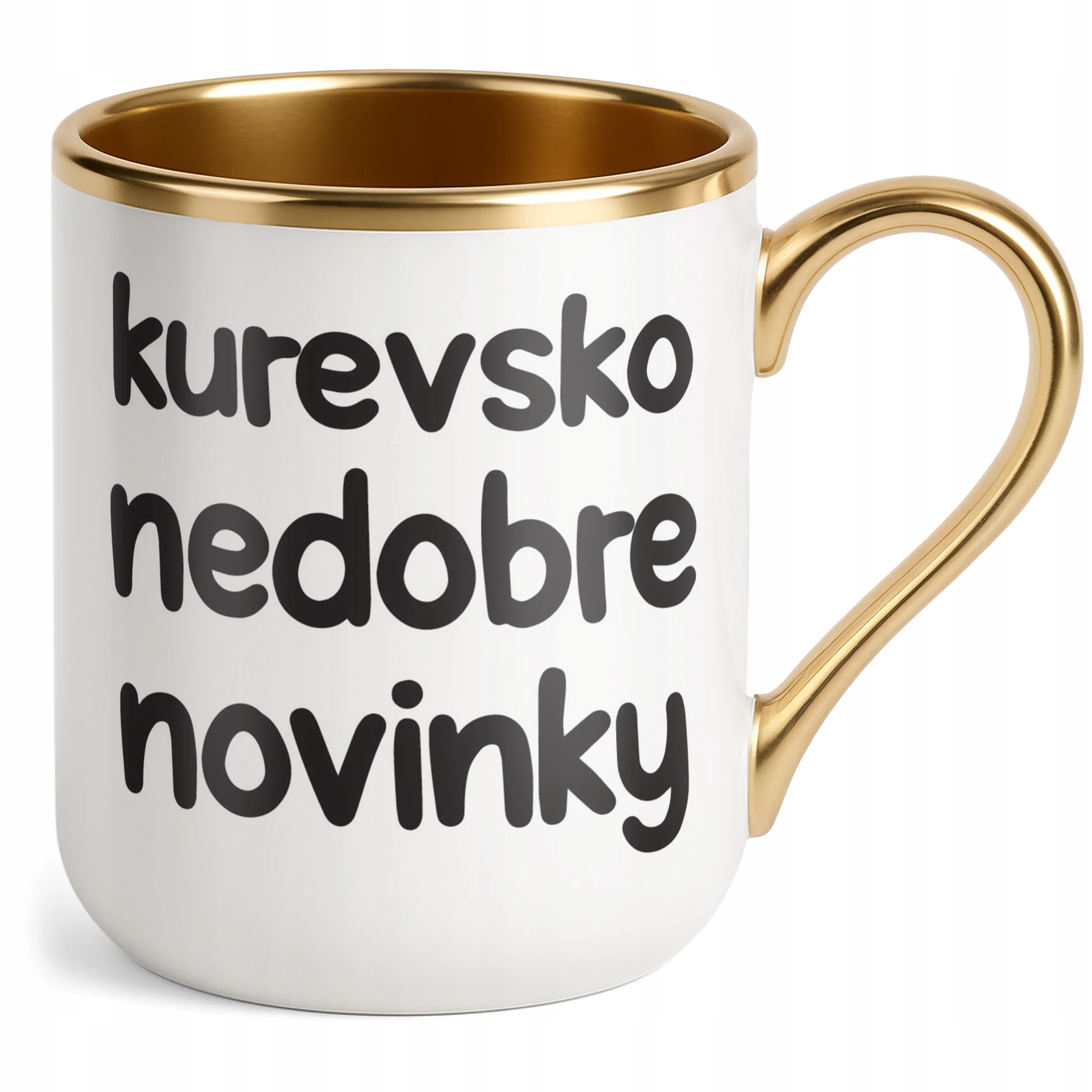 Kubek Premium Złoty Ku**vsko Nedobre Novinky Śmieszny Zabawny Prezent