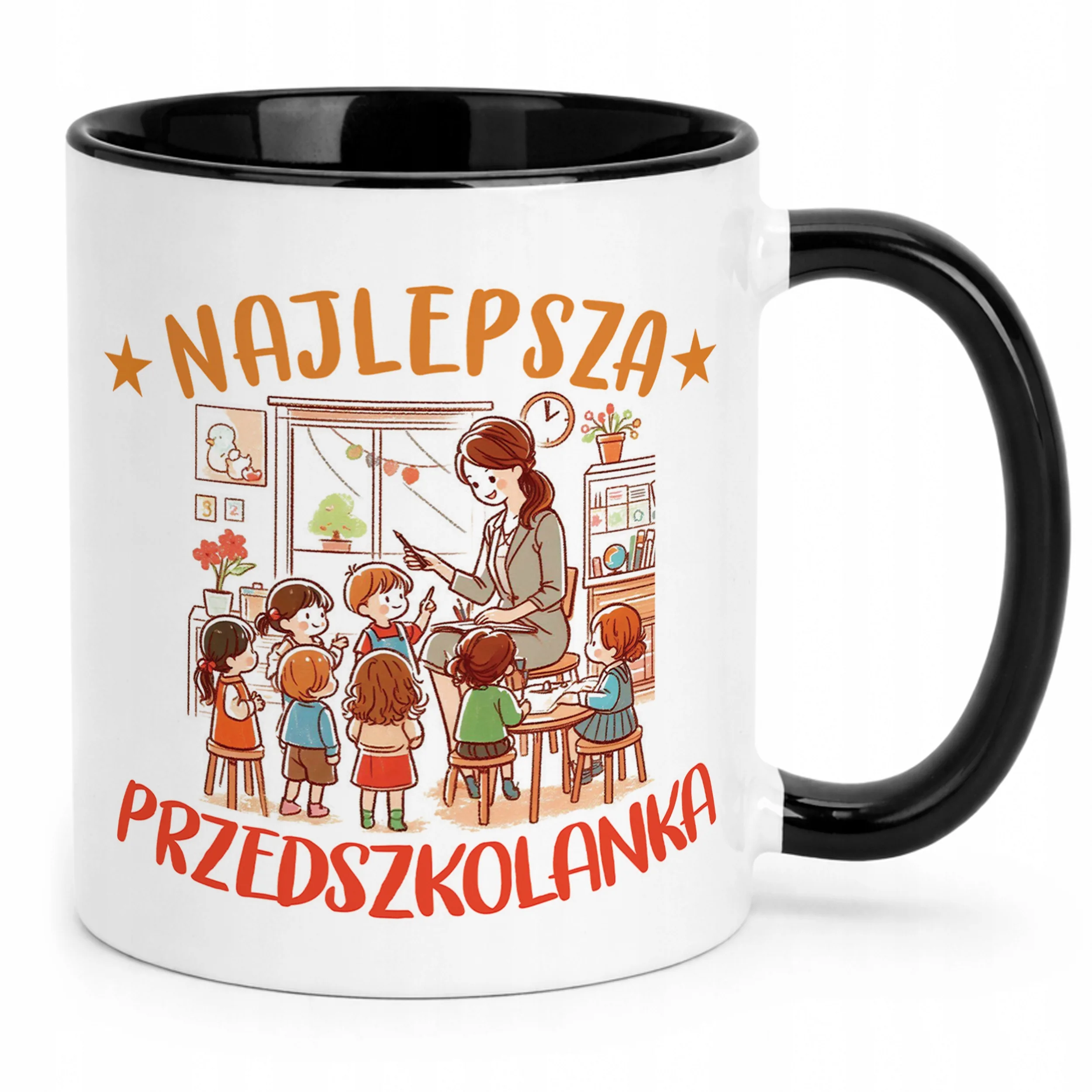 Kubek Czarny Najlepsza Przedszkolanka Dzień Nauczyciela Prezent