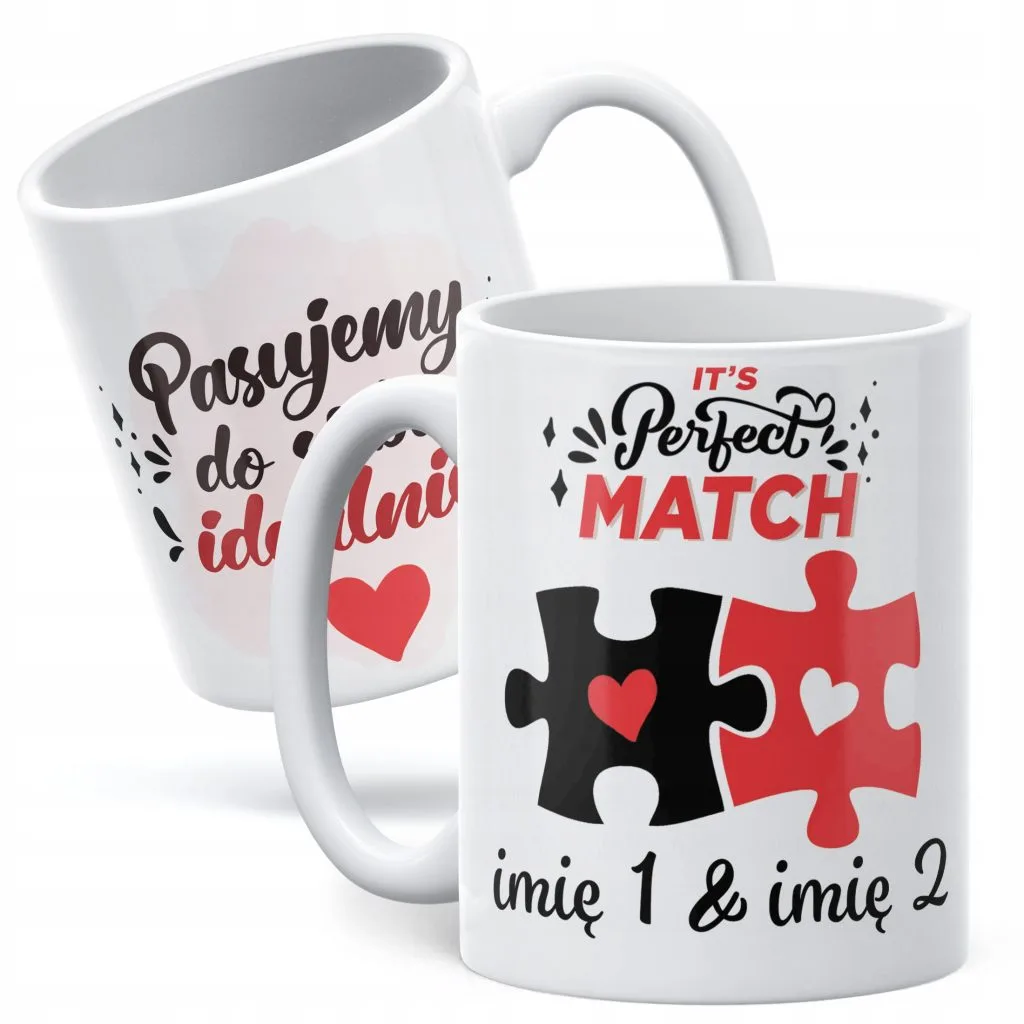 Kubek ceramiczny Personalizowany Walentynki Pasujemy Do Siebie Prezent